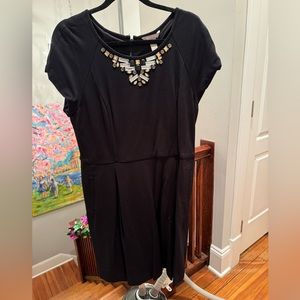 Embellished Black Dress with Pockets